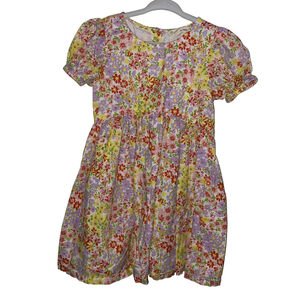 Girls Tucker + Tate Dress Multi-color Floral Puff Sleeve Size 4